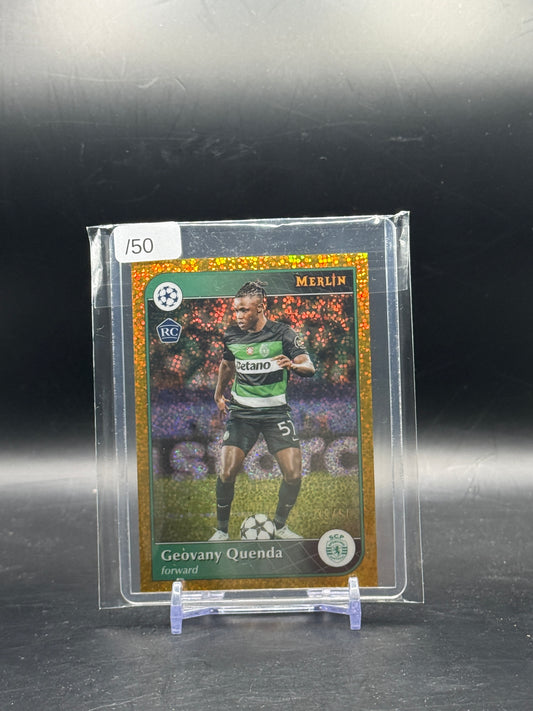 2024-25 Topps Merlin UCC Geovany Quenda Sporting Lissabon Gold Mini Diamond 39/50