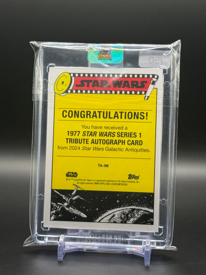 2024 Topps Star Wars Galactic Antiquities Ian McDiarmid Emperor Palpatine 1977 Series 1 Auto 39/50