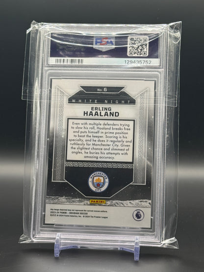 2023-24 Panini Obsidian Soccer Erling Haaland Manchester City White Night PSA 10 129435752