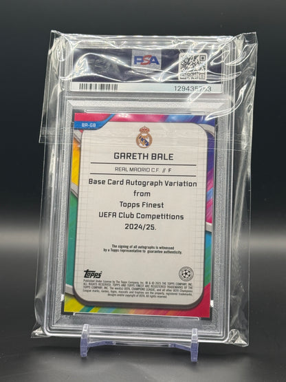 2024-25 Topps Finest UCC Gareth Bale Real Madrid Orange Wave Auto 11/25 PSA 9 129435753