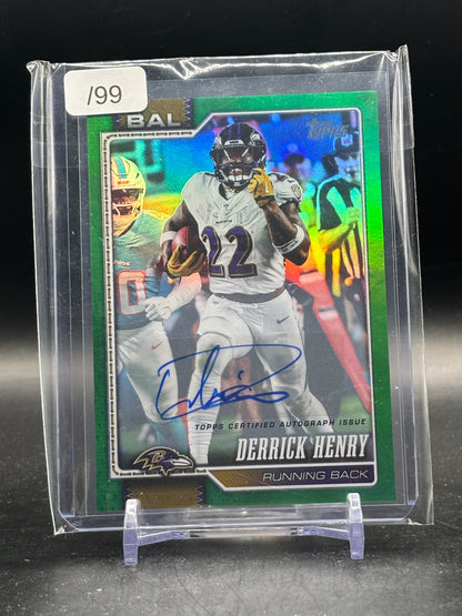 2026 Topps Flagship NFL Derrick Henry Baltimore Ravens Green Auto 13/99