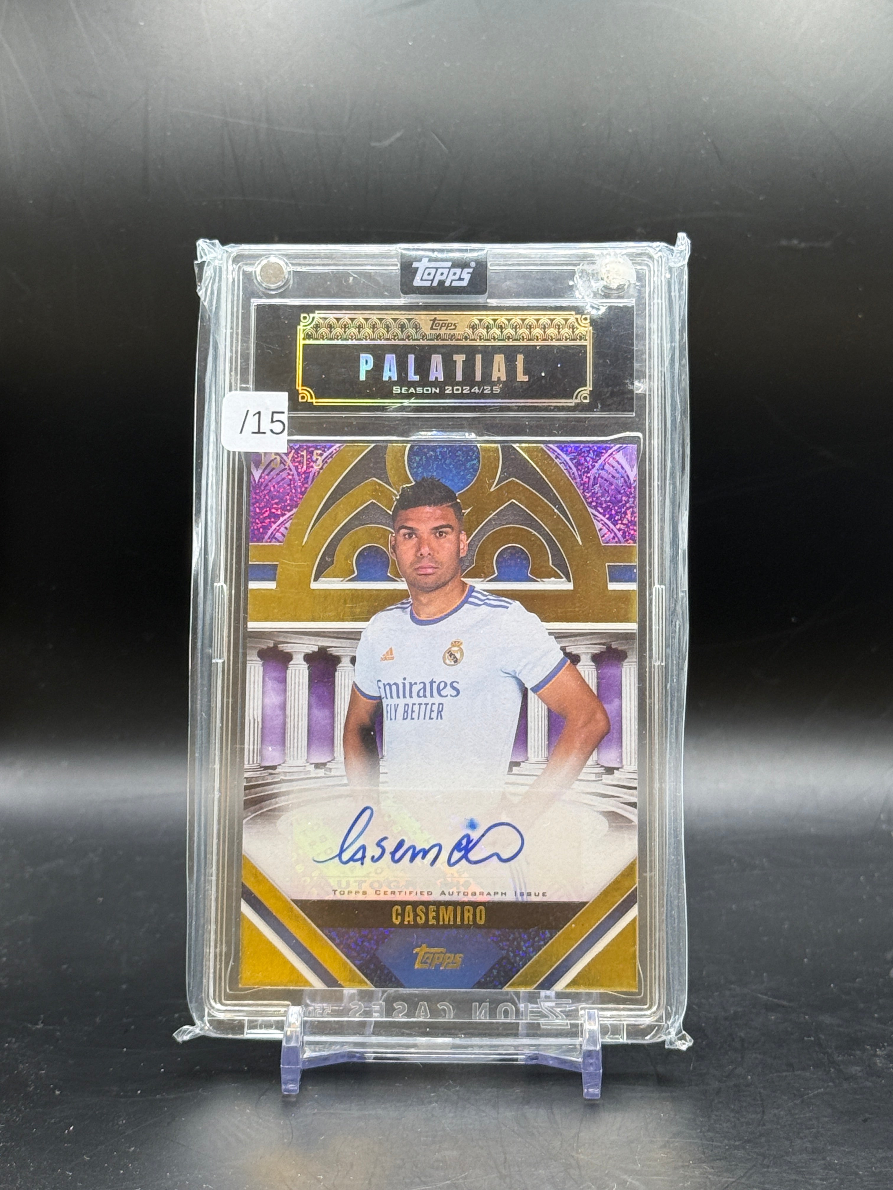 2024-26 Topps Palatial Real Madrid Casemiro Palatial Pose Purple Auto ...