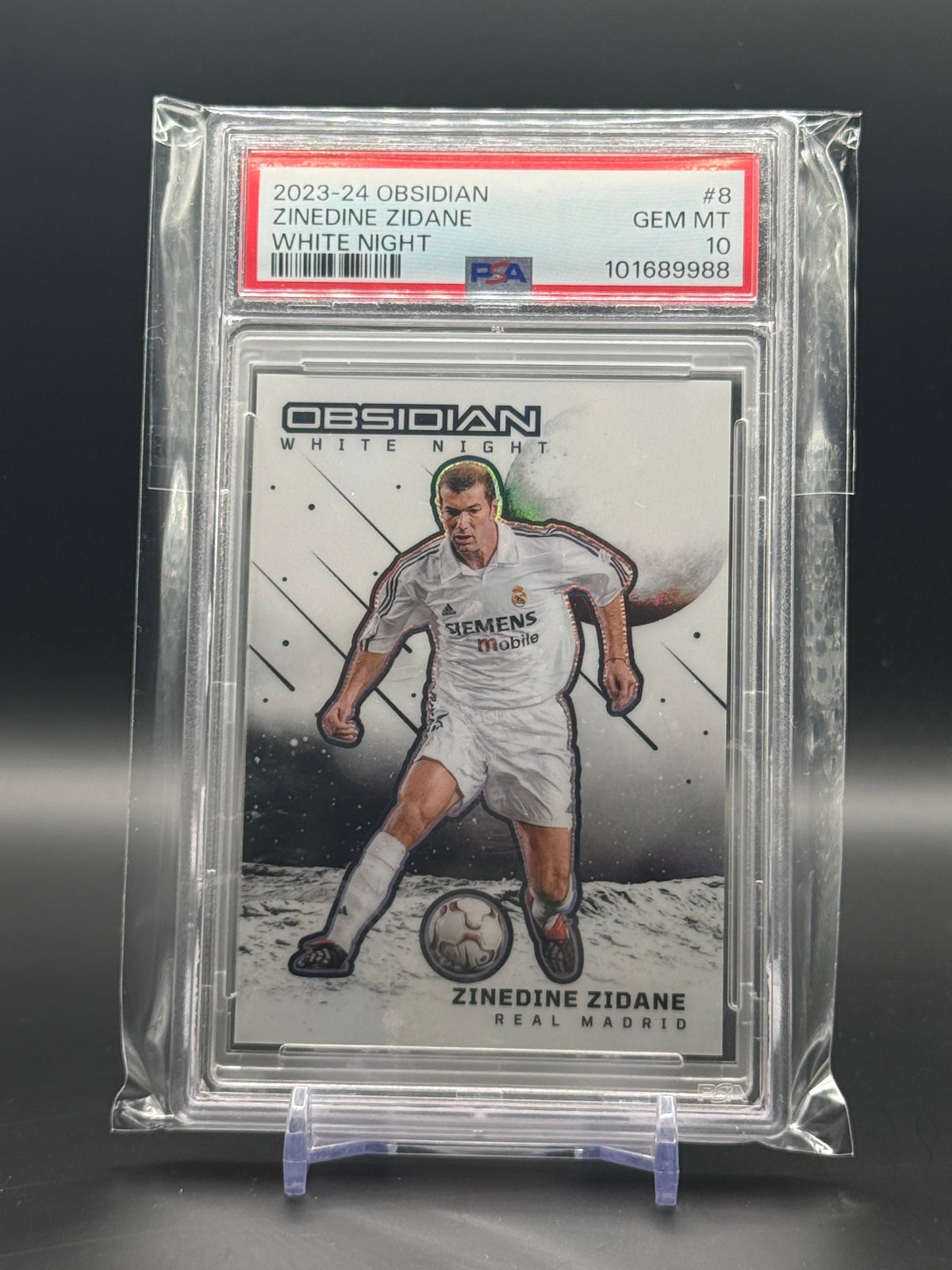 2023-24 Panini Obsidian Soccer Zinedine Zidane Real Madrid White Night PSA 10 101689988