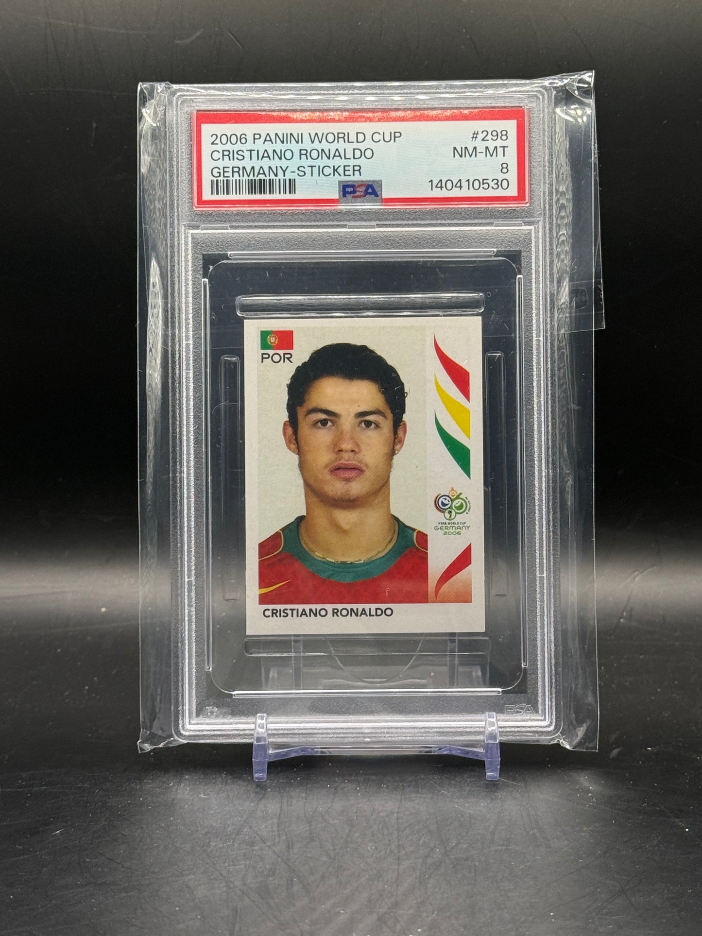 2006 Panini World Cup Sticker Cristiano Ronaldo Portugal PSA 8 140410530