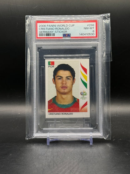 2006 Panini World Cup Sticker Cristiano Ronaldo Portugal PSA 8 140410530