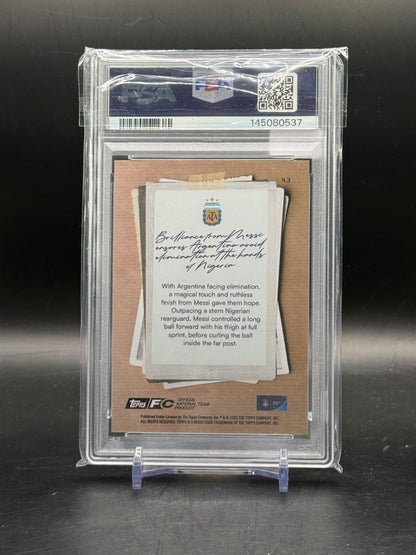 2025 Topps Focus Argentina Lionel Messi Black AFA Starballer 01/10 PSA 8 145080537