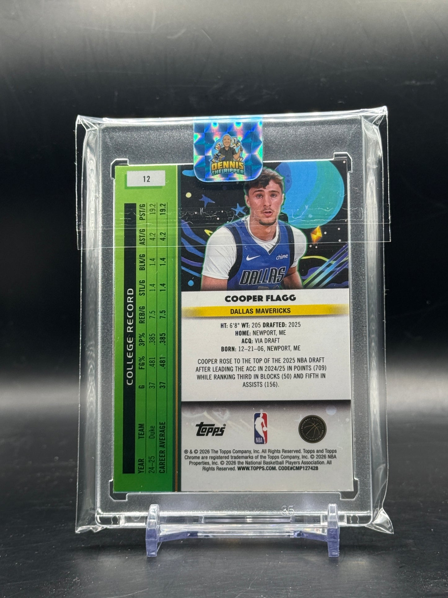 2025-26 Topps Chrome Cosmic Cooper Flagg Dallas Mavericks Nucleus Refractor