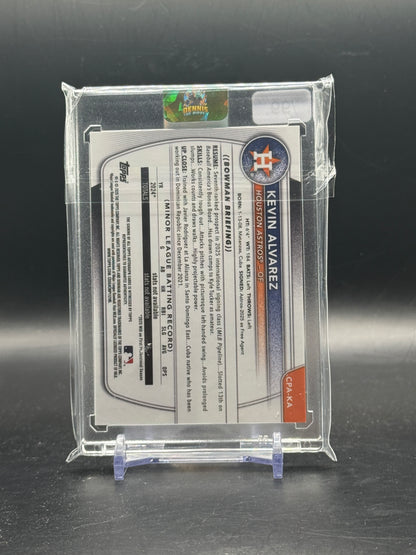 2025 Topps Bowman Chrome MLB Kevin Alvarez Houston Astros Green Auto 49/99