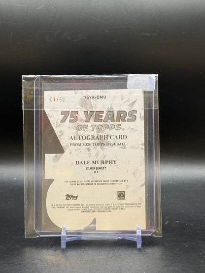 2026 Topps Series 1 MLB Dale Murphy Atlanta Braves 75 Years Of Topps Gold Auto 04/50