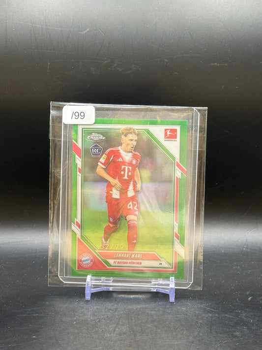 2025-26 Topps Chrome Bundesliga Lennart Karl FC Bayern München True Green 52/99