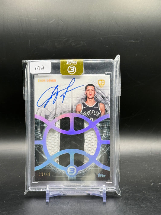 2025-26 Topps Three NBA Egor Demin Brooklyn Nets Rookie Patch Auto 29/49