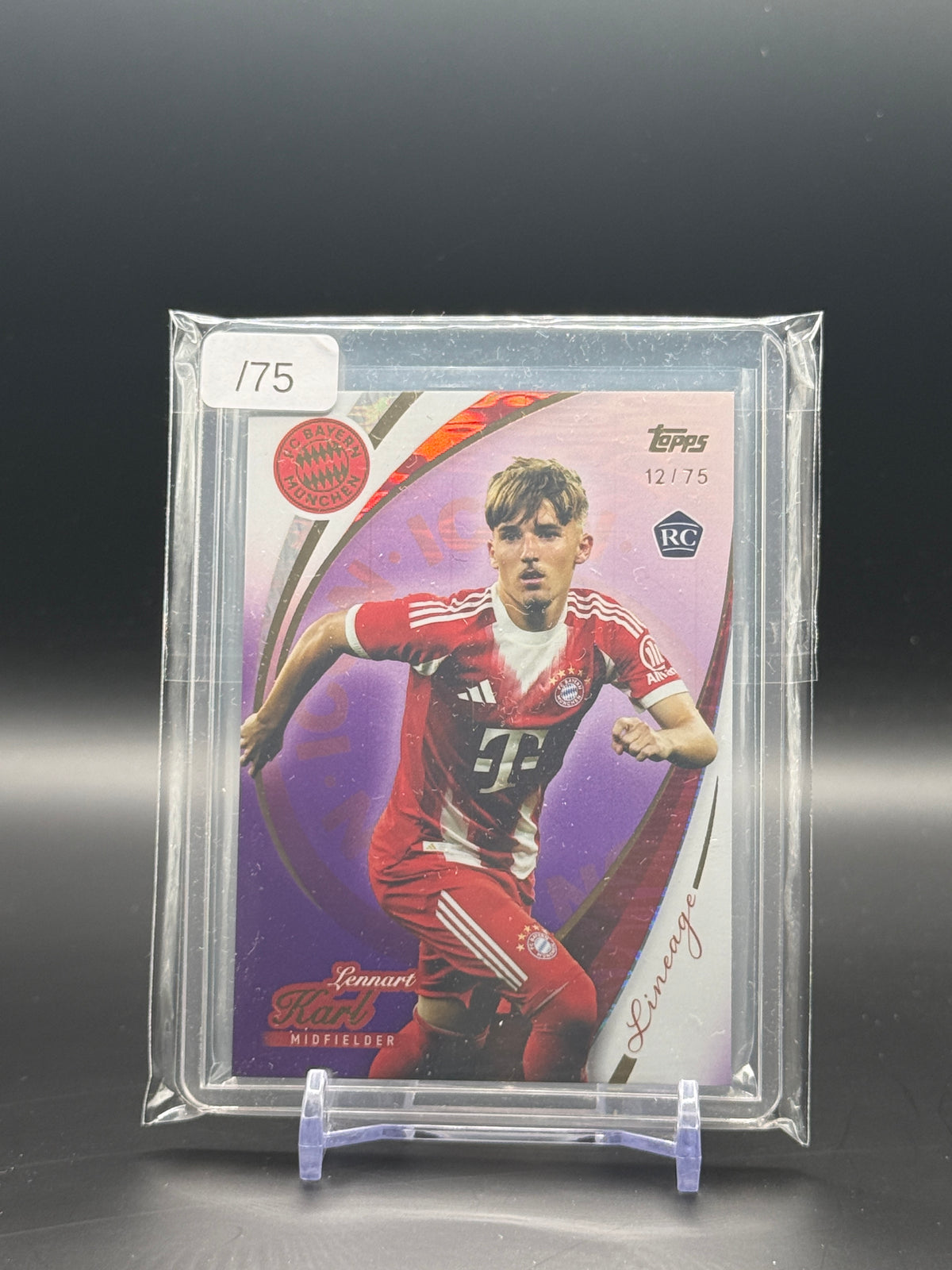 2025-26 Topps FC Bayern Lineage Lennart Karl Bayern München Purple 12/75