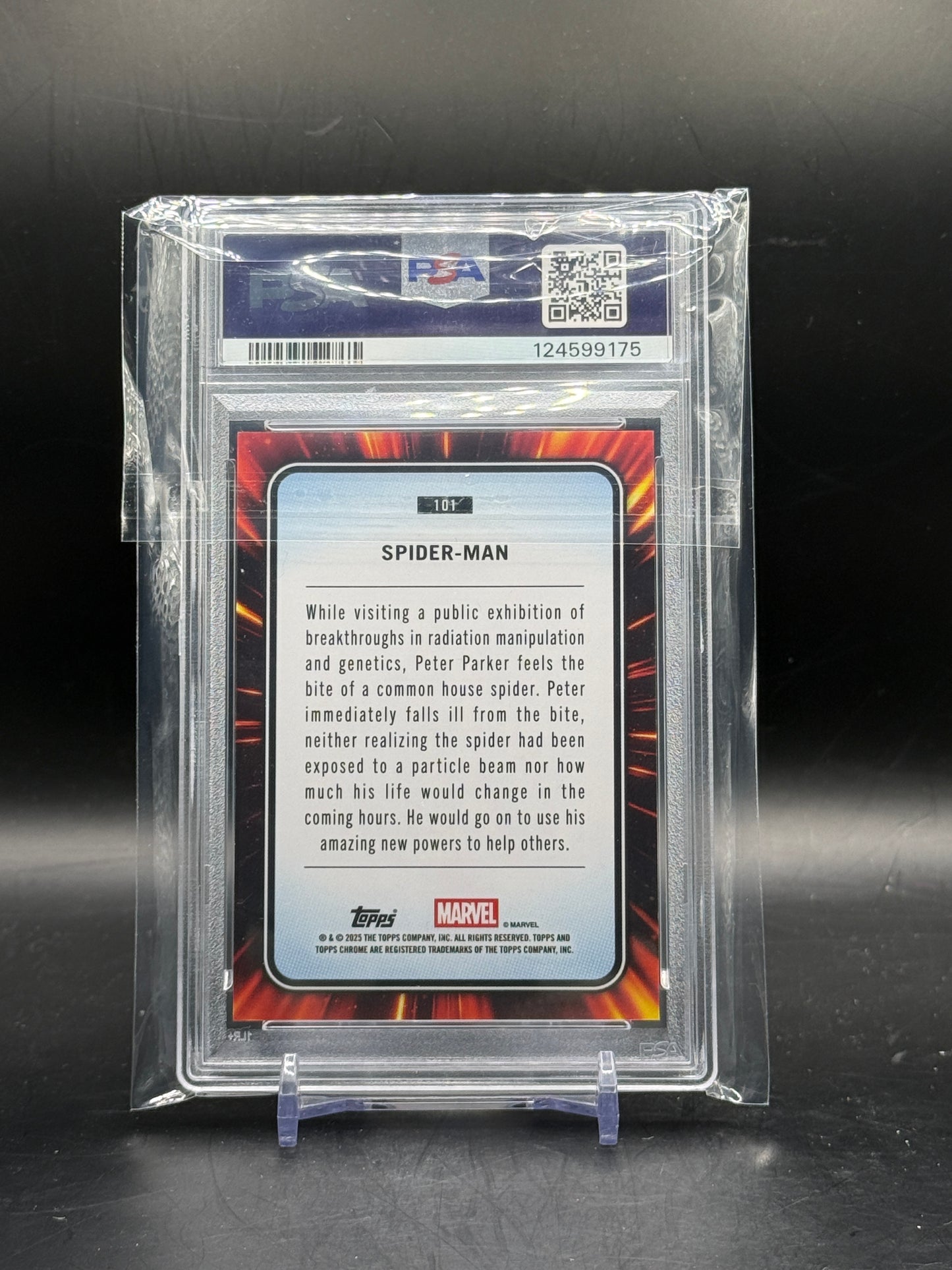 2025 Topps Marvel Chrome Spider-Man Yellow Lava PSA 9 124599175