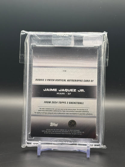 2024-25 Topps 3 NBA Jaime Jaquez Jr. Miami Heat Red Patch Auto 1/5