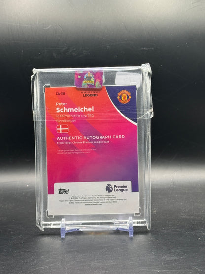 2025-26 Topps Chrome Premier Legaue Peter Schmeichel Manchester United True Purple Auto 57/75