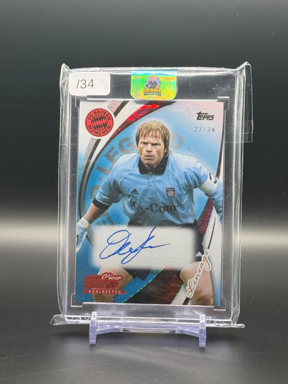 2025-26 Topps FC Bayern Lineage Oliver Kahn Bayern München Bavarian Blue Auto 22/34