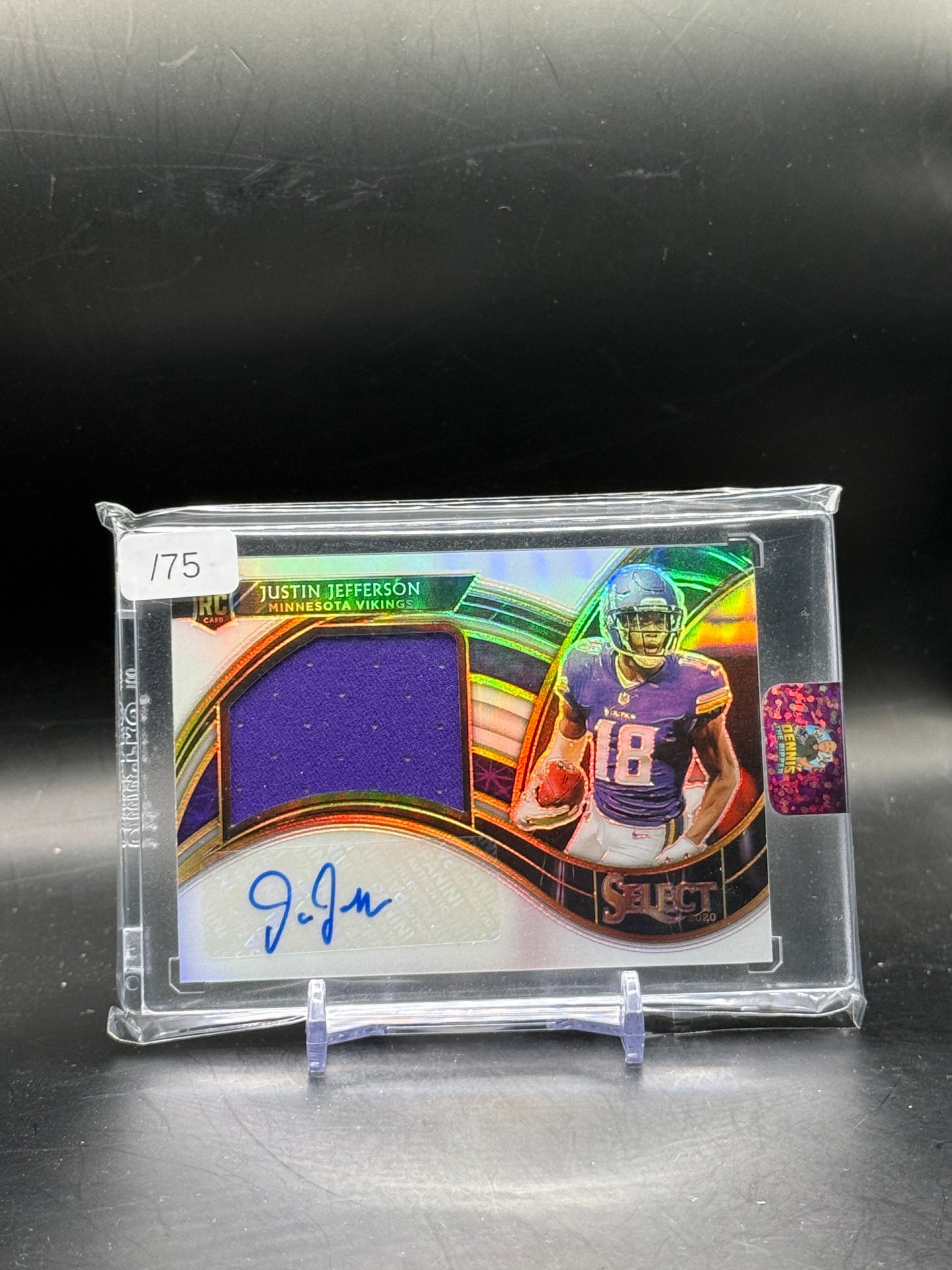 2020 Panini Select NFL Justin Jefferson Minnesota Vikings Jumbo Rookie Patch Auto 54/75