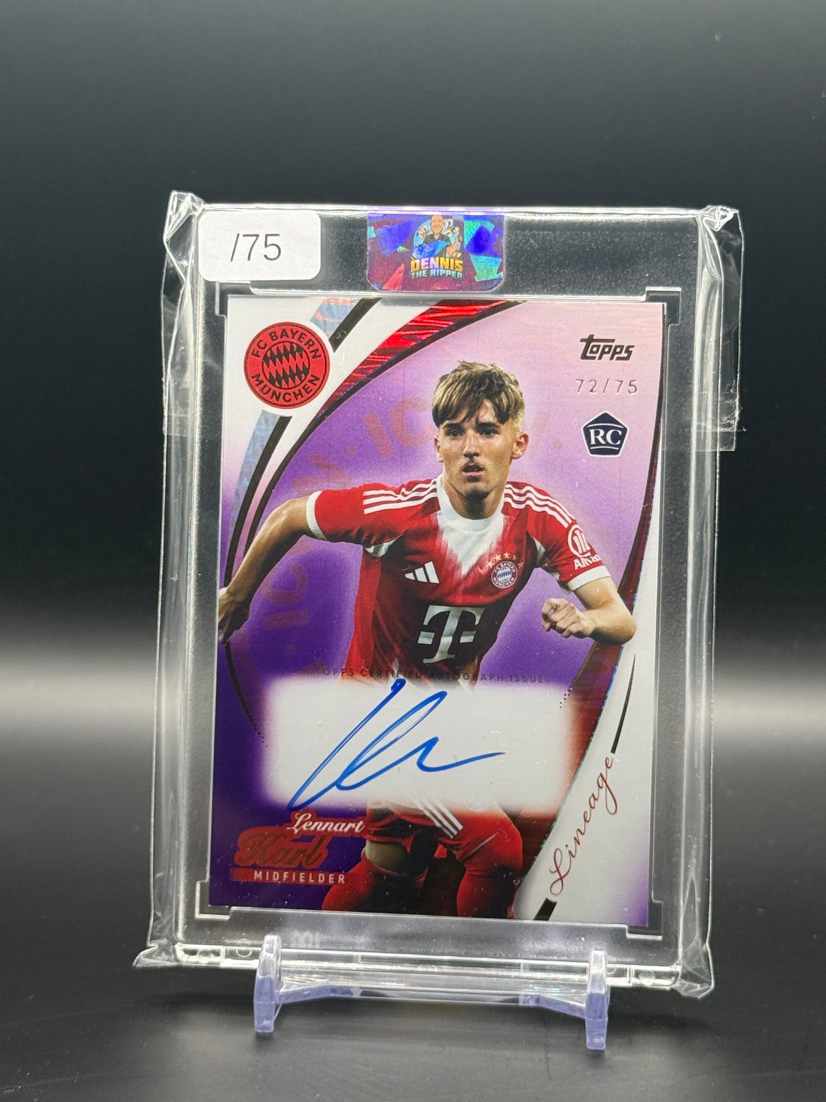 2025-26 Topps FC Bayern Lineage Lennart Karl Bayern München Purple Auto 72/75