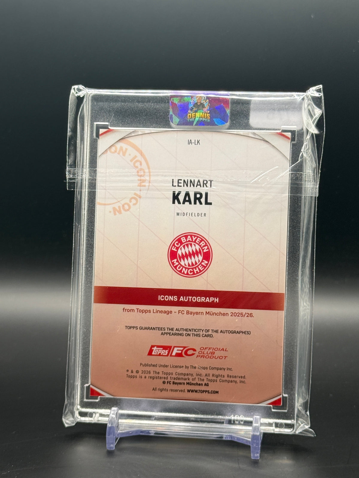 2025-26 Topps FC Bayern Lineage Lennart Karl Bayern München Purple Auto 72/75