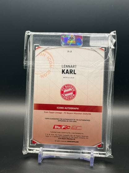 2025-26 Topps FC Bayern Lineage Lennart Karl Bayern München Purple Auto 72/75
