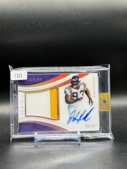 2018 Panini Immaculate NFL John Randle Minnesota Vikings Patch Auto 03/10