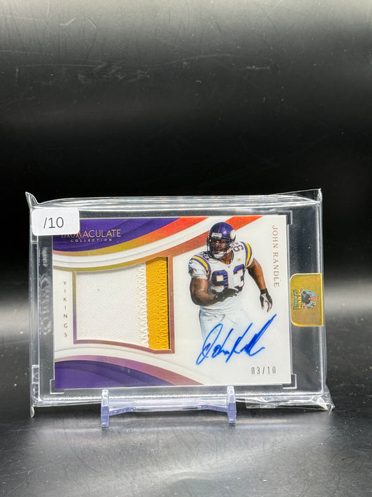 2018 Panini Immaculate NFL John Randle Minnesota Vikings Patch Auto 03/10