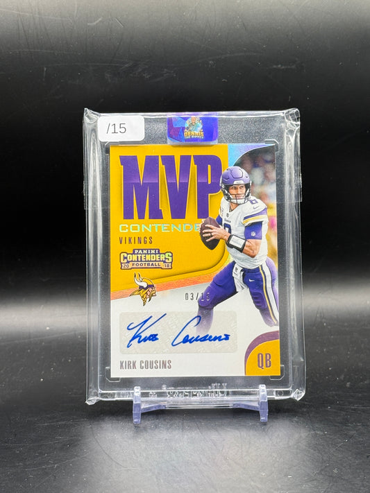 2018 Panini Contenders NFL Kirk Cousins Minnesota Vikings MVP Auto 03/15