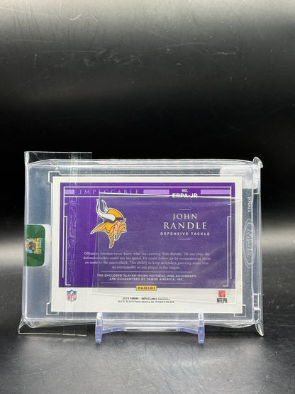 2019 Panini Impeccable NFL John Randle Minnesota Vikings Elegance Patch Auto 4/5