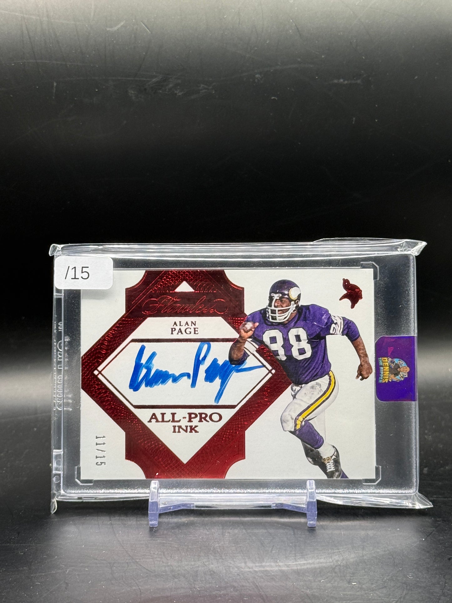 2017 Panini Flawless NFL Alan Page Minnesota Vikings All-Pro-Ink Auto 11/15