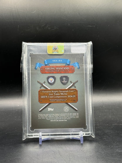 2024-25 Topps Merlin UCC Erling Haaland Manchester City European Knights Auto 10/10