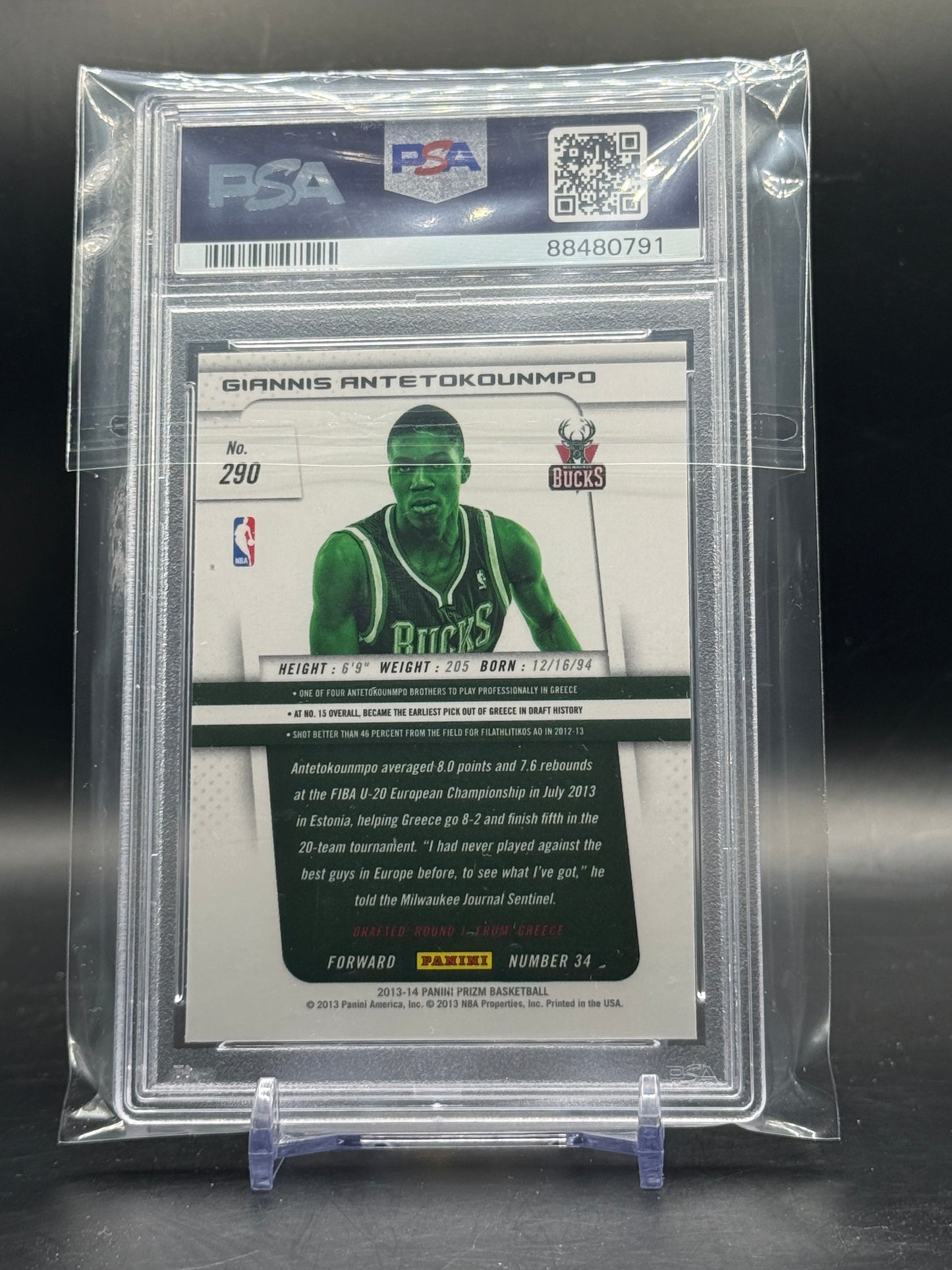 2013-14 Panini Prizm NBA Giannis Antetokounmpo Milwaukee Bucks Rookie PSA 9 88480791