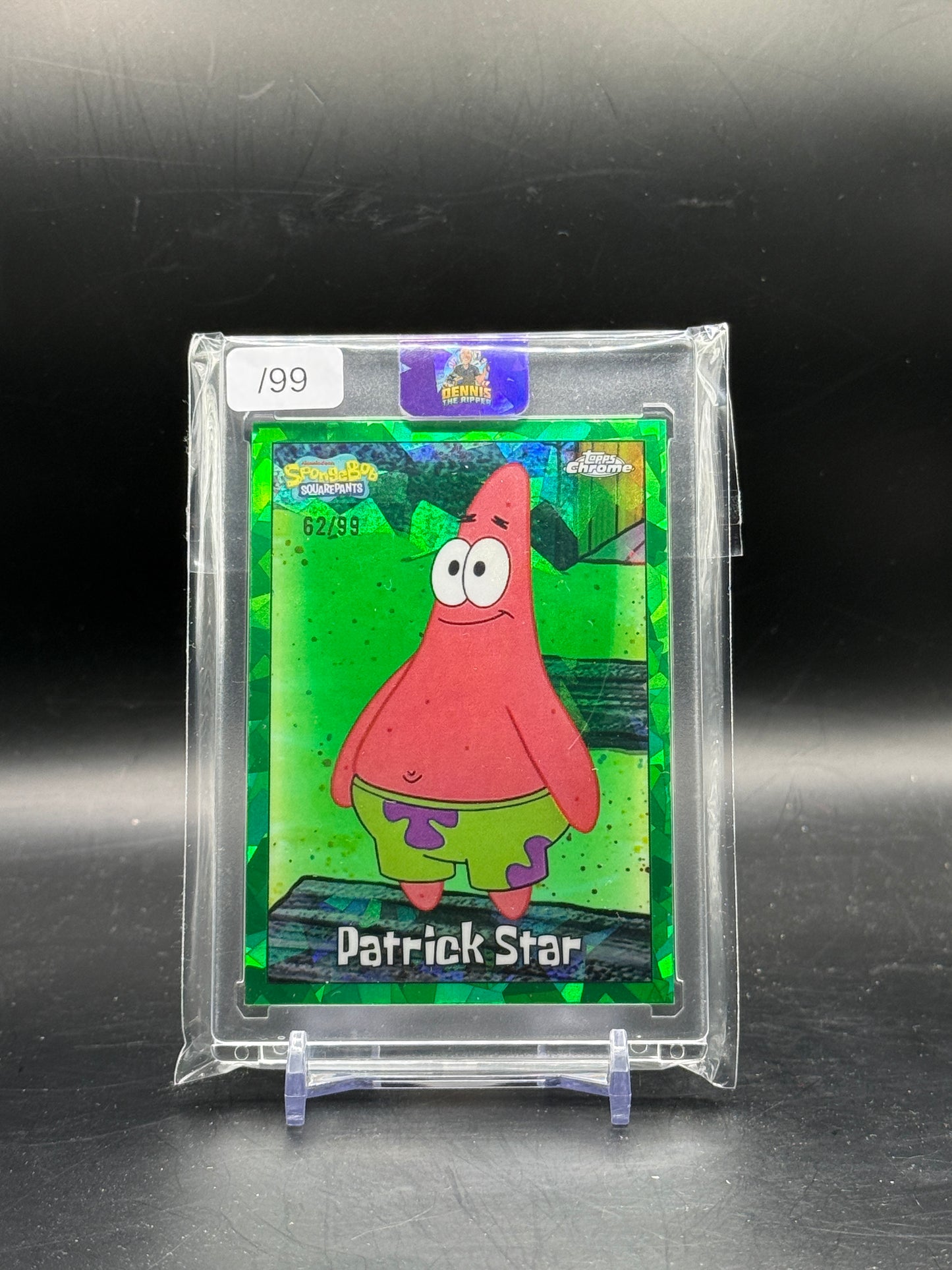 2025 Topps Chrome Sapphire Spongebob Patrick Star Green 62/99