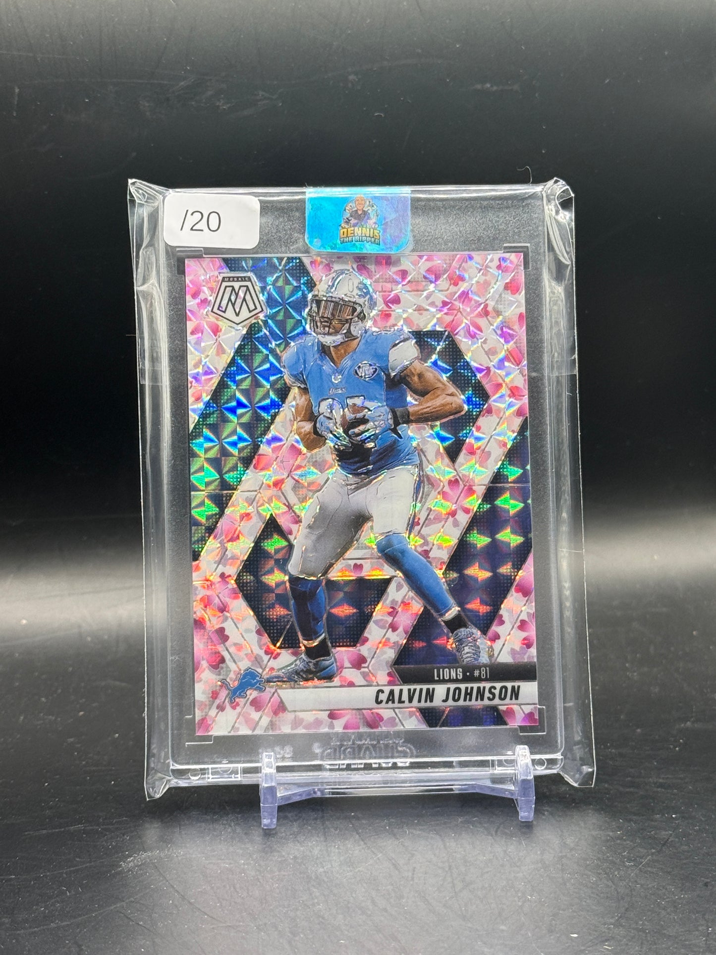 2025 Panini Mosaic NFL Calvin Johnson Detroit Lions Cherry Blossom 03/20