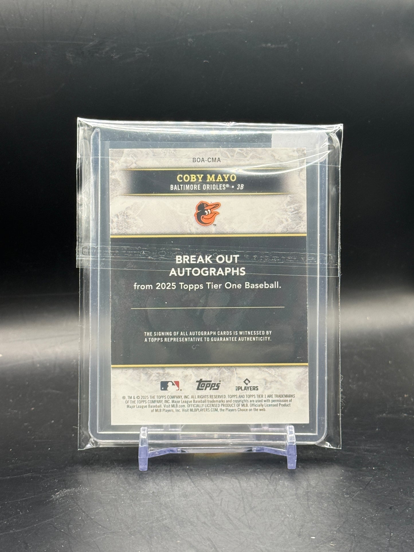 2025 Topps Tier One MLB Coby Mayo Baltimore Orioles 164/249