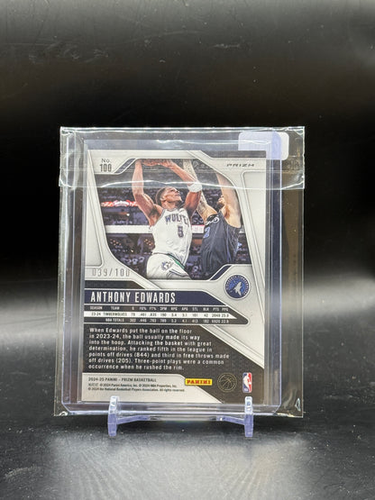 2024-25 Panini Prizm NBA Anthony Edwards Minnesota Timberwolves Red 39/100