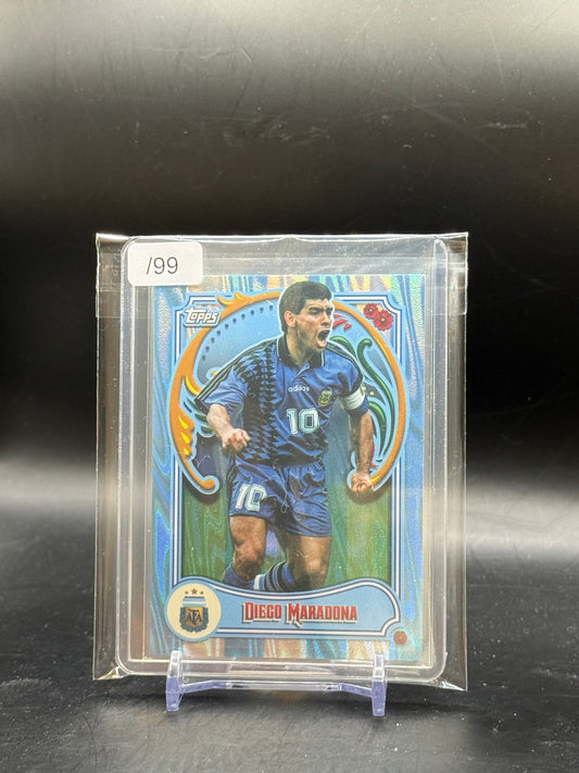 2023 Topps Argentina Fileteado Diego Maradona Sky Blue & White Tango 34/99