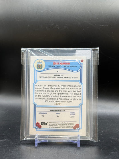 2023 Topps Argentina Fileteado Diego Maradona Sky Blue & White Tango 34/99