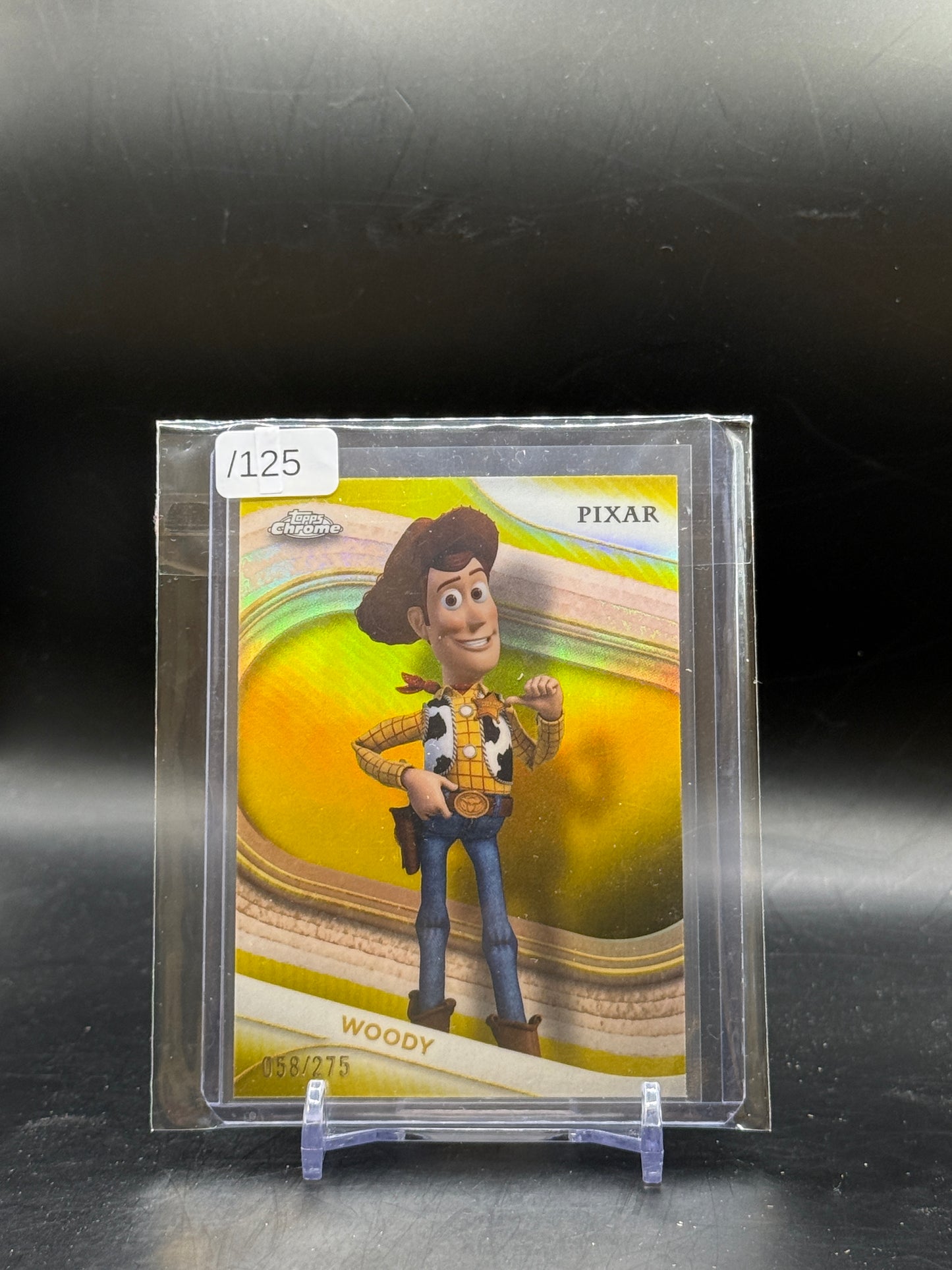 2025 Topps Chrome Disney Woody Yellow 58/275