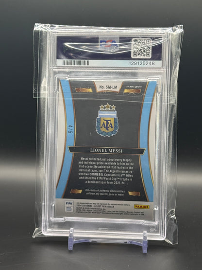 2024-25 Panini Select Fifa Soccer Lionel Messi Argentinia Green Patch 4/5 PSA 9 129125248