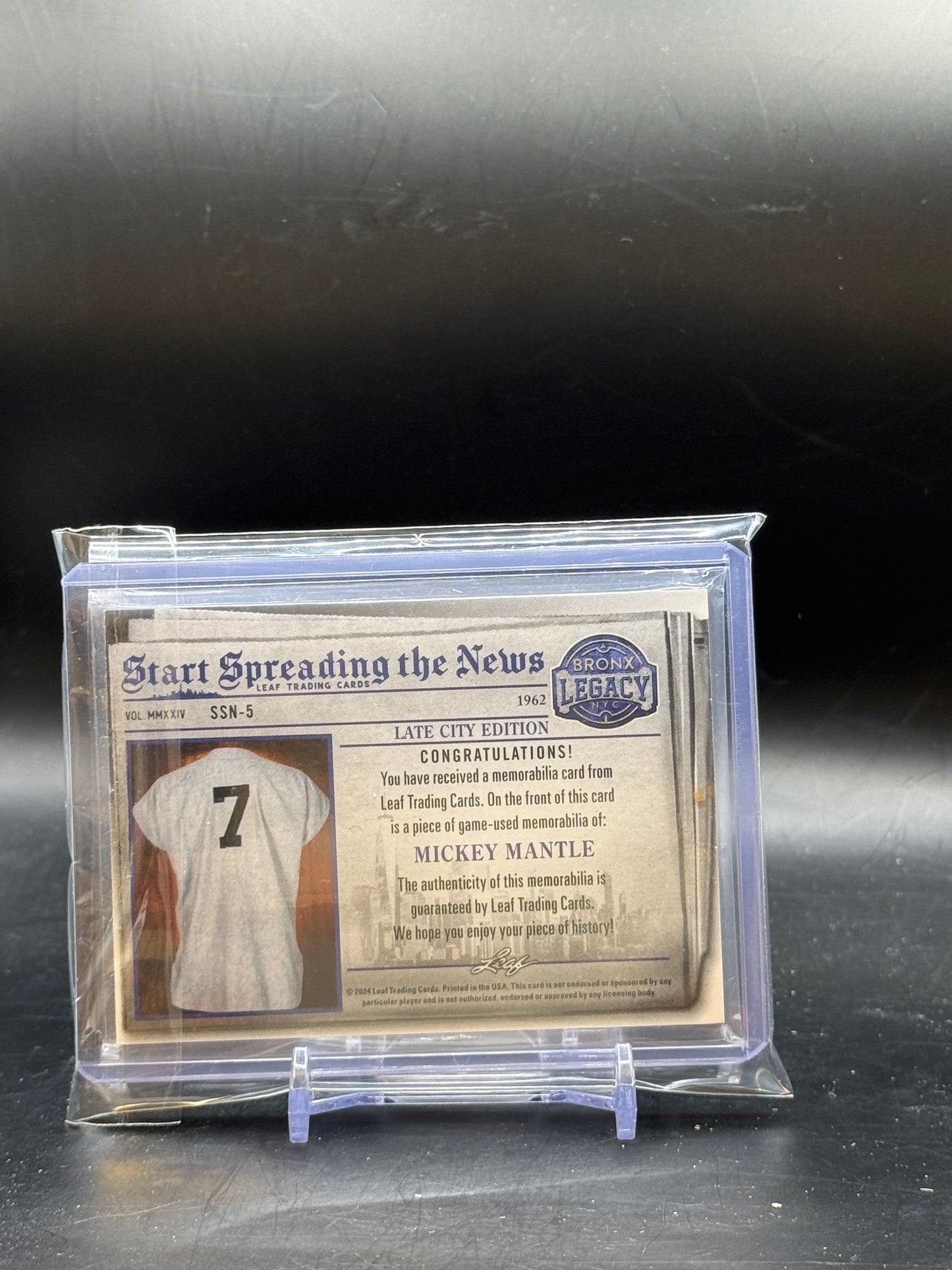 2024 Leaf Bronx Legacy Mickey Mantle Game Used Bat 10/20