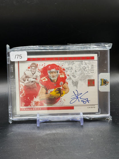 2020 Panini Impeccable Travis Kelce Kansas City Chiefs Canvas Creations Auto 49/75
