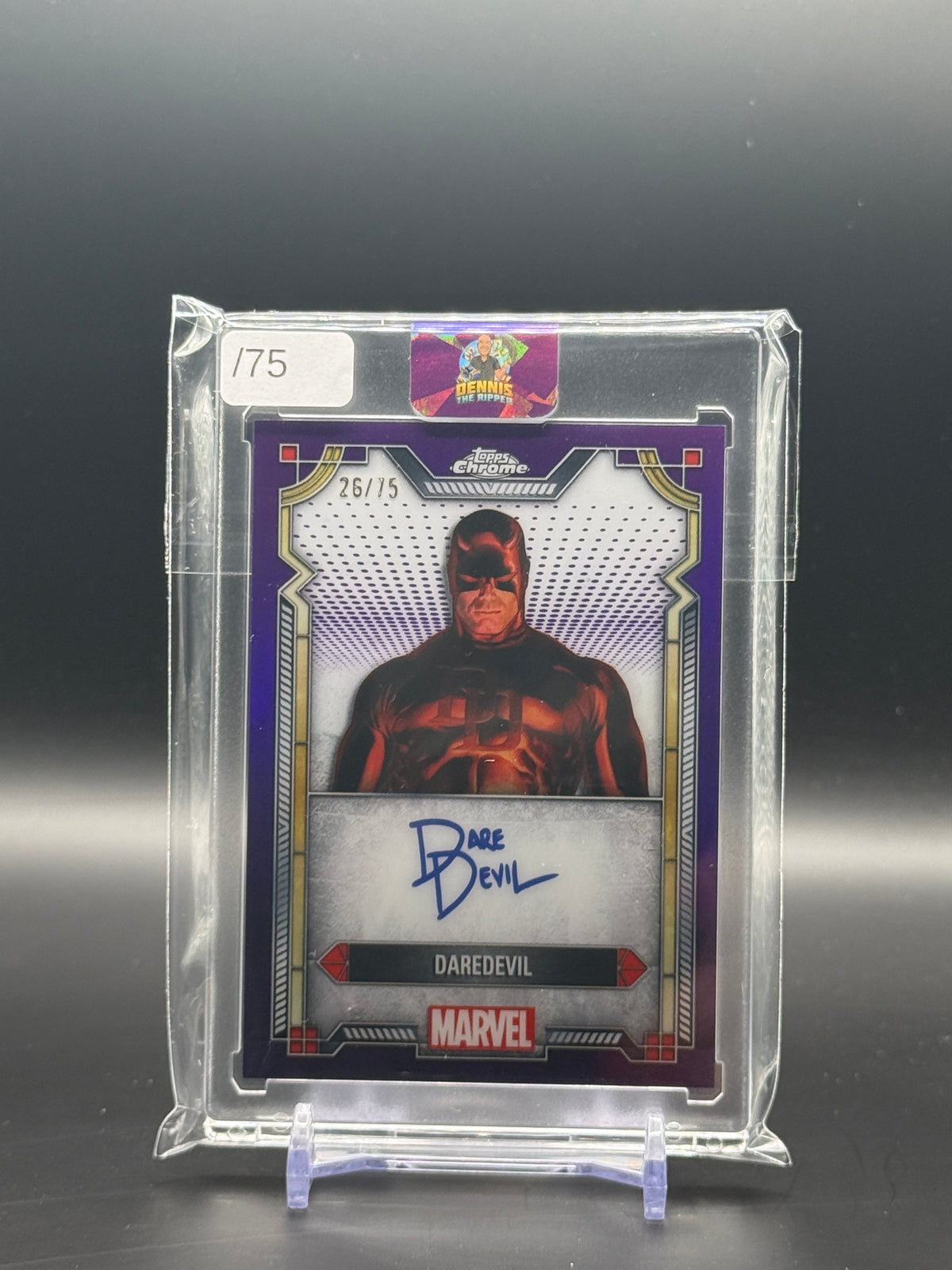 2024 Topps Chrome Marvel Daredevil Purple Facsimile Auto 26/75