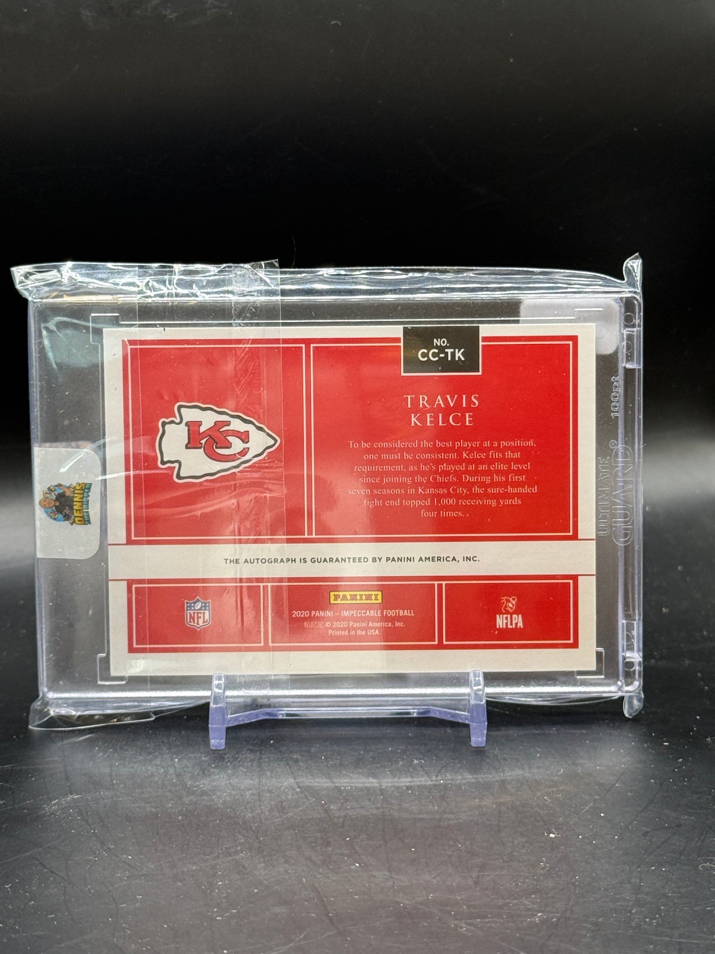 2020 Panini Impeccable Travis Kelce Kansas City Chiefs Canvas Creations Auto 49/75