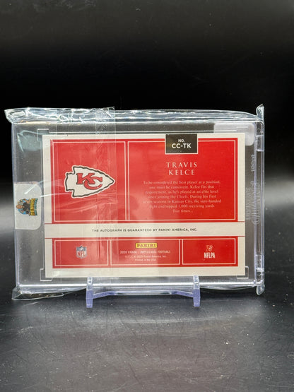 2020 Panini Impeccable Travis Kelce Kansas City Chiefs Canvas Creations Auto 49/75