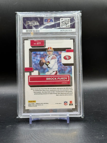 2022 Panini Donruss Optic NFL Brock Purdy San Francisco 49ers Purple Shock PSA 10 80526169