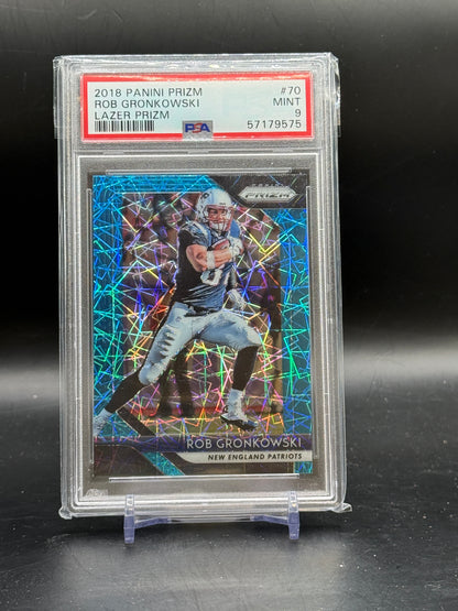 2018 Panini Prizm NFL Rob Gronkowski New England Patriots Lazer Prizm PSA 9 57179575