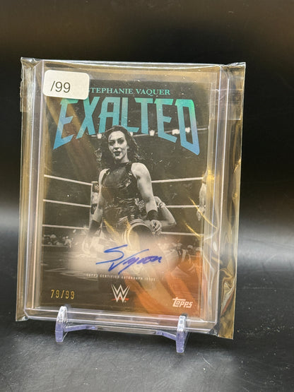 2025 Topps Exalted WWE Stephanie Vaquer Black and White Signatures Auto 79/99