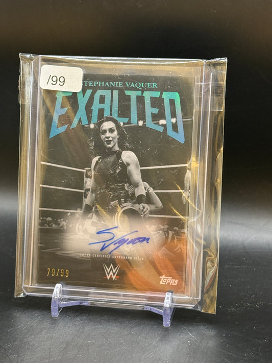 2025 Topps Exalted WWE Stephanie Vaquer Black and White Signatures Auto 79/99