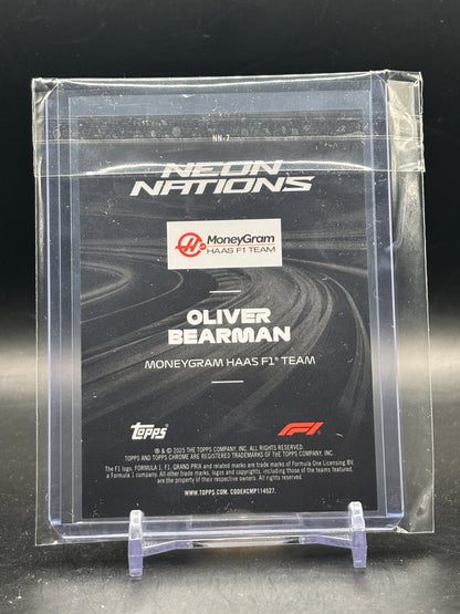 2025 Topps Chrome F1 Oliver Bearman Moneygram Haas Neon Nations