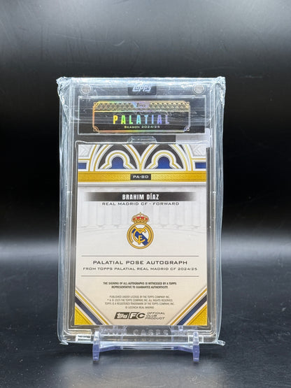 2024-25 Topps Palatial Real Madrid Brahim Diaz Palatial Pose Red Auto 3/5